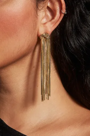 Curveins Knot Chain Tassel Earrings