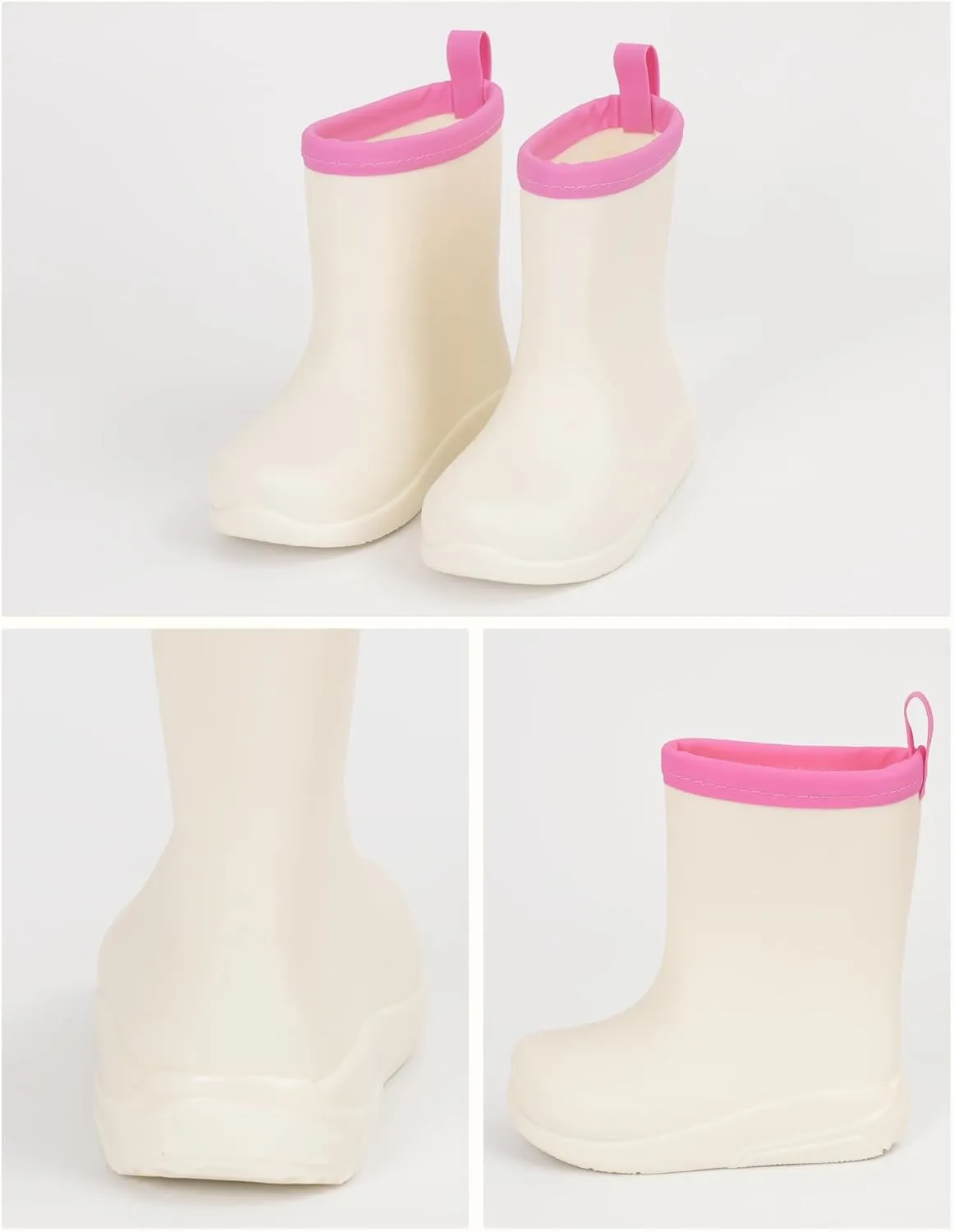 Happy Cherry Toddler Rain Boots Kids Outdoors Waterproof Rubber Boots for Girls Boys Rubber Sole High Snow Boots