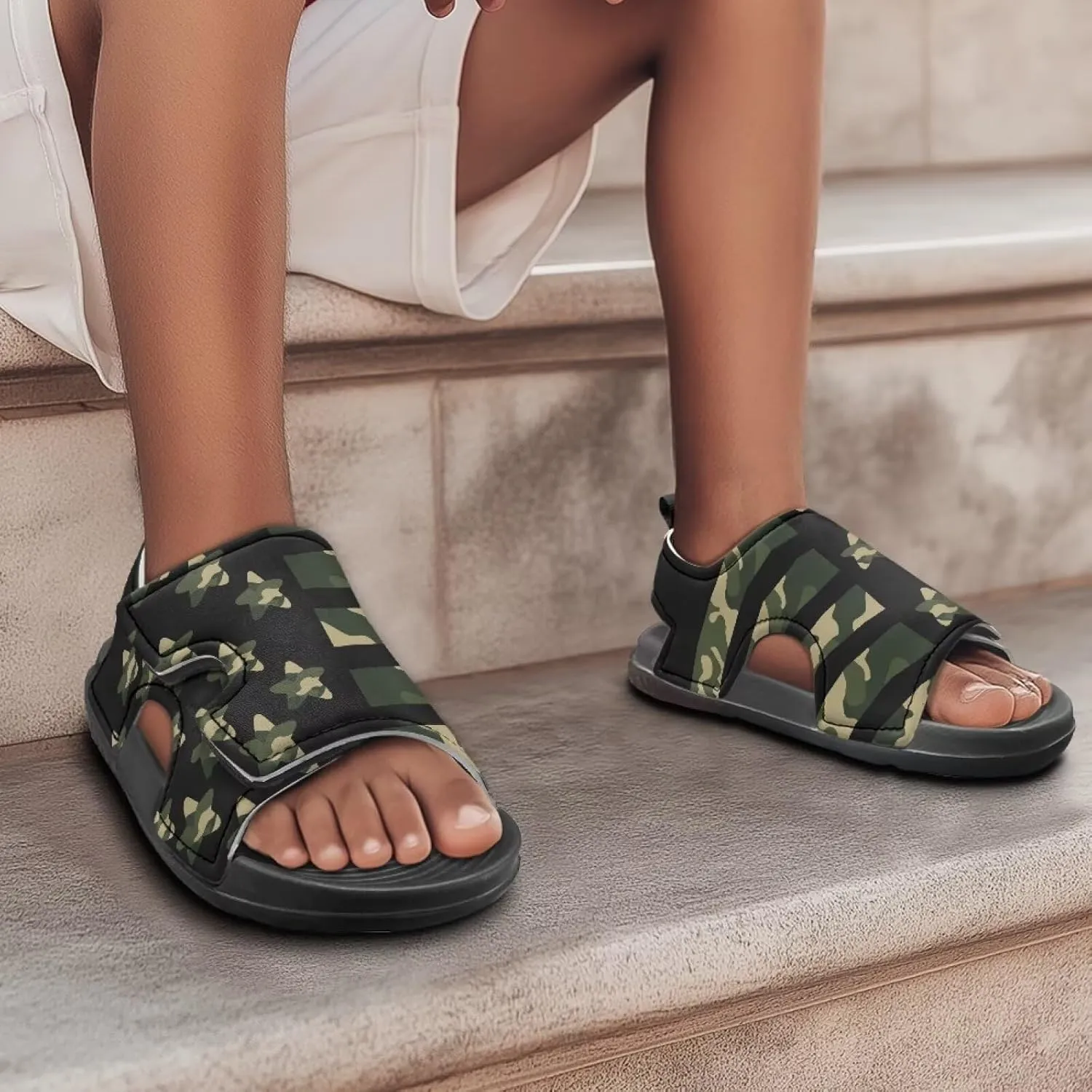 Toddler Sandals Boys Pool Slides Lightweight Summer Slippers for Kids