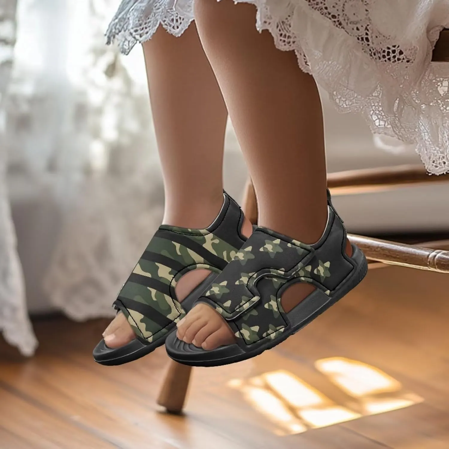 Toddler Sandals Boys Pool Slides Lightweight Summer Slippers for Kids