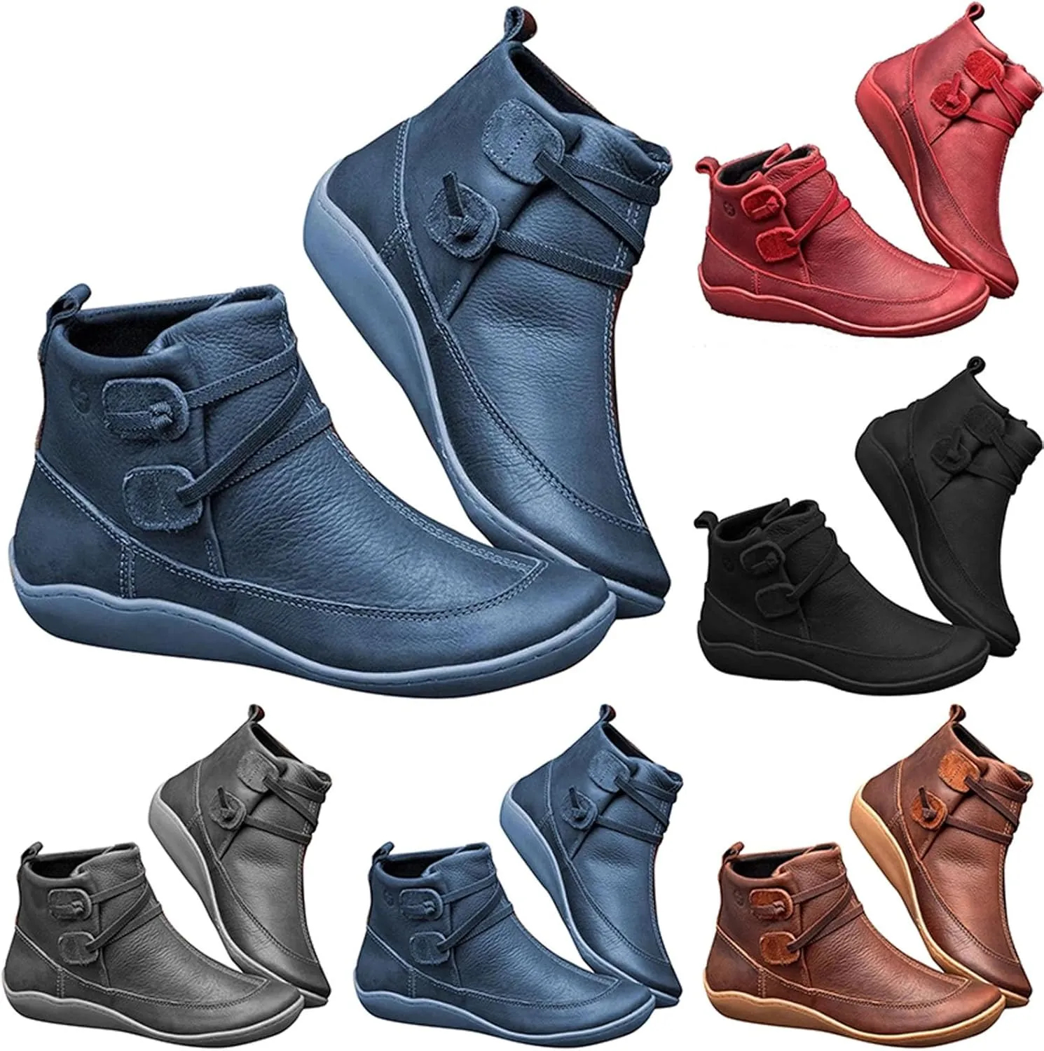 Womens Booties Ankle Fall Booties for Women 2024 Boots for Women Ankle Bootie Heels for Women Flat Bottom Fashion Chunky Low Heel Classic Pointed Toe