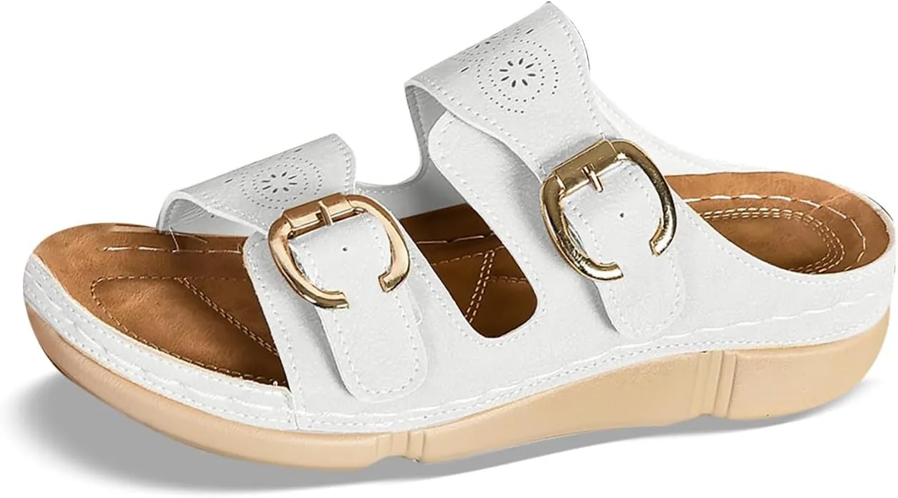 Women's Comfortable Wedge Sandals Slip On Dressy Summer Beach Walking Shoes with Arch Support Lightweight